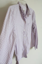 J.Crew Lavender & Navy Polka Dot Button Down Top | 12