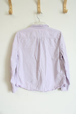 J.Crew Lavender & Navy Polka Dot Button Down Top | 12
