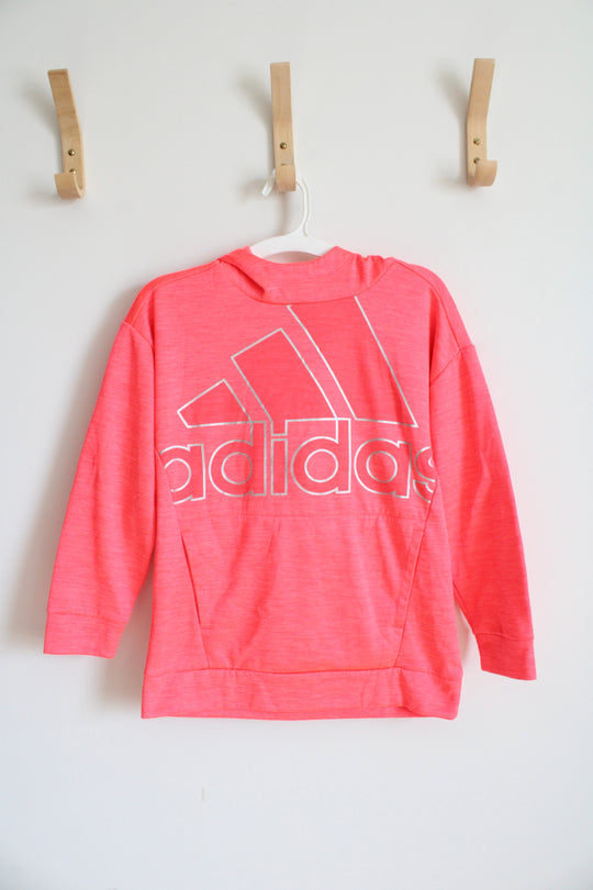 Adidas Hot Pink Logo Hoodie | Youth M (10/12)