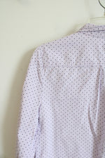 J.Crew Lavender & Navy Polka Dot Button Down Top | 12