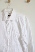 Joseph Abboud White Cotton Button Down Shirt | 16.5 34/35
