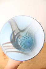 Hand Blown Blue Black & Yellow Swirl Vase | 15"