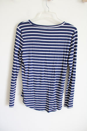 Old Navy Luxe Blue Striped Long Sleeved Shirt | M