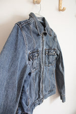 French Cuff Full Zip Denim Jacket | S