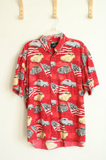RedHead Patriotic Classic Cars Button Down Shirt | XL