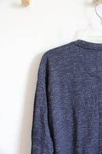 Greg Norman Blue Heathered Henley Shirt | XL