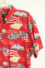 RedHead Patriotic Classic Cars Button Down Shirt | XL