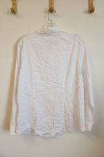 NEW Coldwater Creek White Long Sleeve Button-Down Collared Shirt | L
