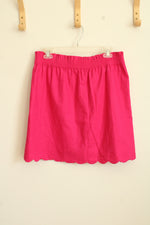 NEW J Crew Hot Pink Linen Scalloped Hem Skirt | 10