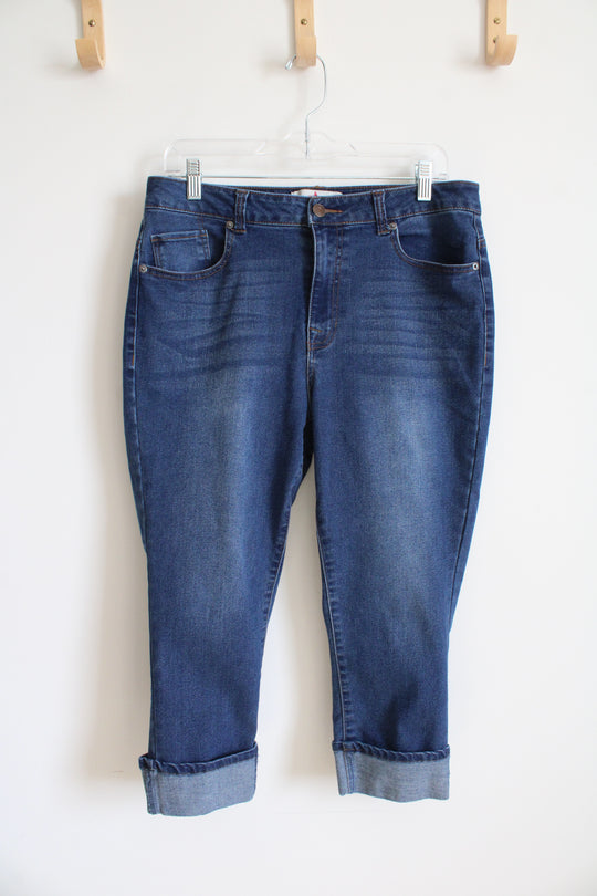 Vintage United Peace + Unity Cuffed Capri Jeans | 12