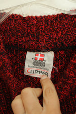Scandinavian Design Clipper Vintage Red Marled Chunky Knit Sweater | 40