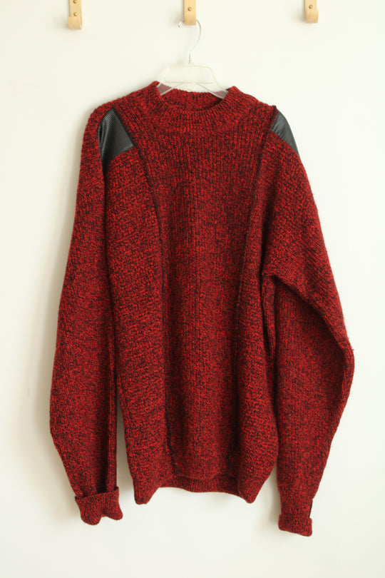 Scandinavian Design Clipper Vintage Red Marled Chunky Knit Sweater | 40