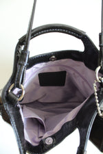 Coach Pleated Patent Lexi Dark Eggplant Purple Crossbody Bag