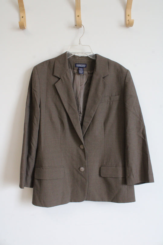 Lands' End Standard Brown Wool Blazer | 12