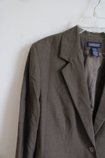 Lands' End Standard Brown Wool Blazer | 12