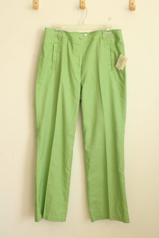 NEW Christopher & Banks Lime Green Linen Pants | 12