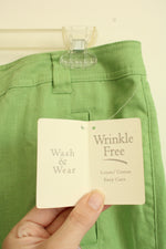 NEW Christopher & Banks Lime Green Linen Pants | 12