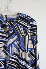 Kasper Blue Tan & Black Patterned Jacket | 14