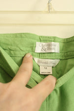 NEW Christopher & Banks Lime Green Linen Pants | 12