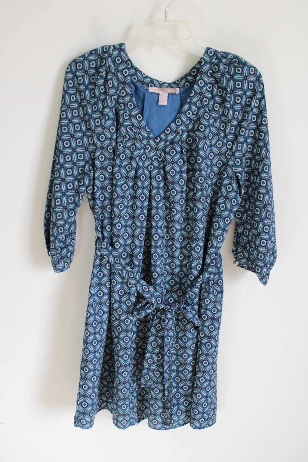 Forever 21 Blue Patterned Chiffon Dress | M