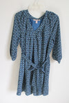 Forever 21 Blue Patterned Chiffon Dress | M