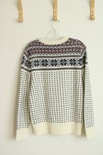 Spier & Mackay Wool Ivory Fair Isle Crewneck Sweater | M