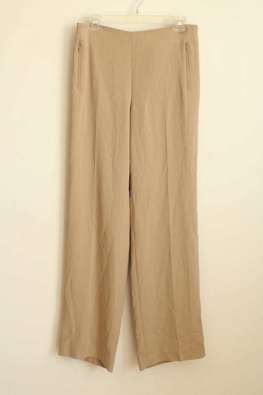 NEW Elie Tahari Tan Wide Leg Odette Pant | 10