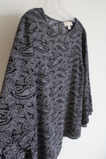 Michael Kors Black & White Patterned Flare Sleeved Top | L