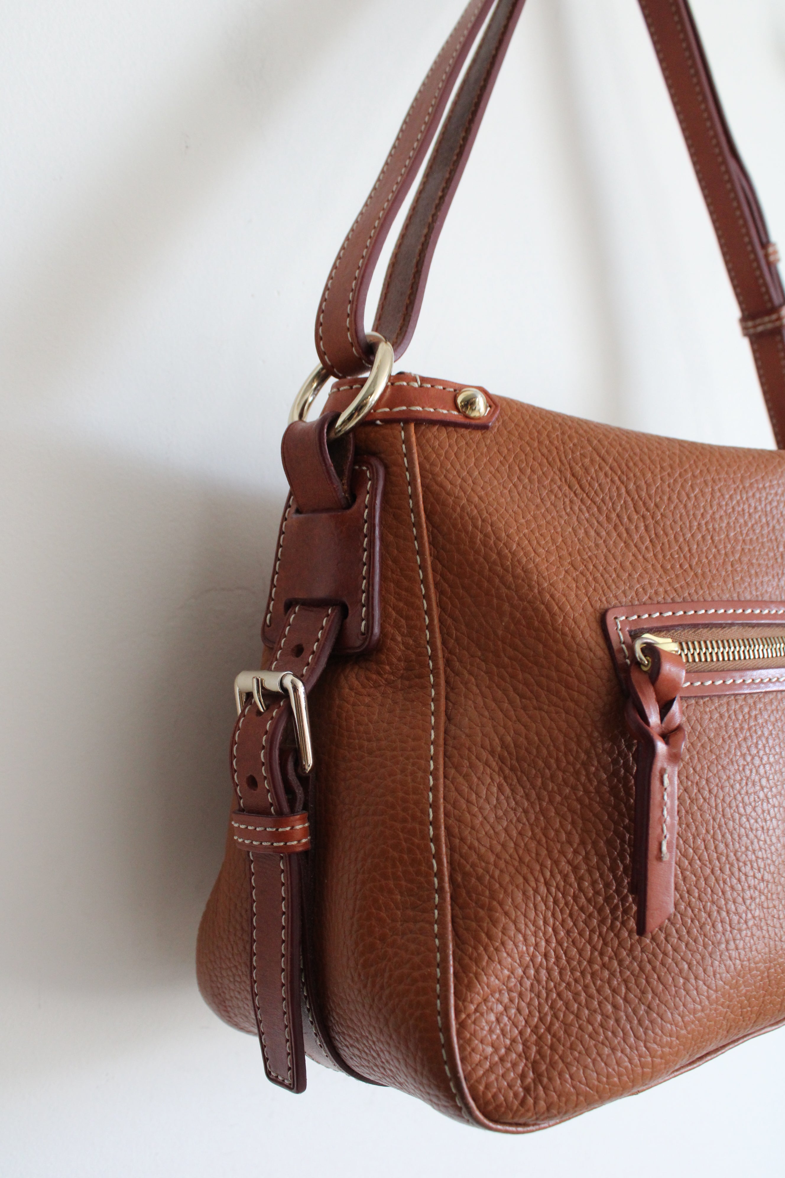 Dooney & Burke Florentine Brown Pebble Leather Hobo Purse