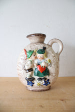 Vintage Goebel German Boy & Girl Ceramic Decanter & Cup Set