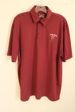 Under Armour Penn Maroon and Gray Striped Athletic Polo Shirt | XL