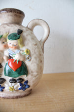 Vintage Goebel German Boy & Girl Ceramic Decanter & Cup Set