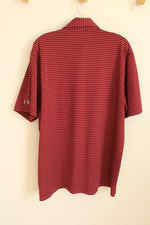 Under Armour Penn Maroon and Gray Striped Athletic Polo Shirt | XL