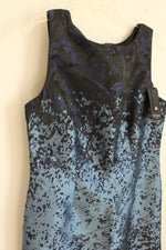 NEW Mario Serani Italy Black and Metallic Blue Sheath Dress | 10