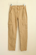 American Eagle Tan Cargo Pants with Stretch Waist | 00