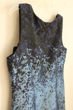 NEW Mario Serani Italy Black and Metallic Blue Sheath Dress | 10