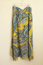Ashley Stewart Green, Blue and Purple Paisley Lined Maxi Skirt | 2XL