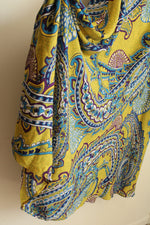 Ashley Stewart Green, Blue and Purple Paisley Lined Maxi Skirt | 2XL