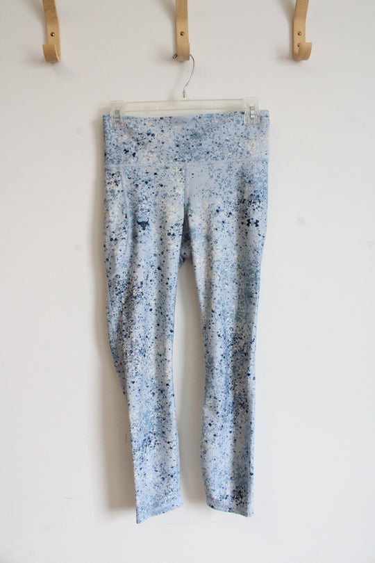 Under Armour Blue Paint Splatter Compression Capri Leggings | M