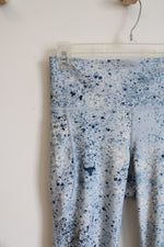 Under Armour Blue Paint Splatter Compression Capri Leggings | M