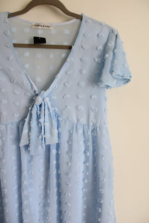 Sophie & Trey Blue Large Swiss Dotted Dress | S