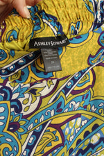 Ashley Stewart Green, Blue and Purple Paisley Lined Maxi Skirt | 2XL