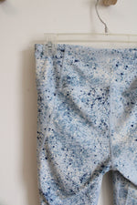 Under Armour Blue Paint Splatter Compression Capri Leggings | M