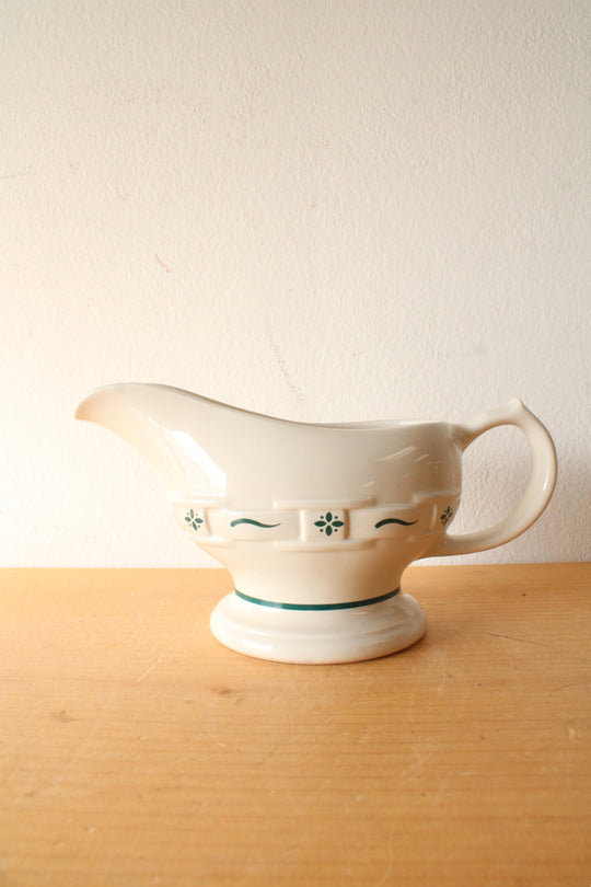 Longaberger Woven Traditions Green Gravy Boat