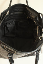 Michael Kors Black Leather Studded Satchel