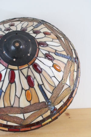 Vintage Tiffany Style Stained Glass Dragonfly Light Shade