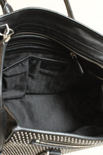 Michael Kors Black Leather Studded Satchel