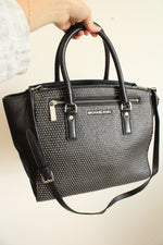Michael Kors Black Leather Studded Satchel