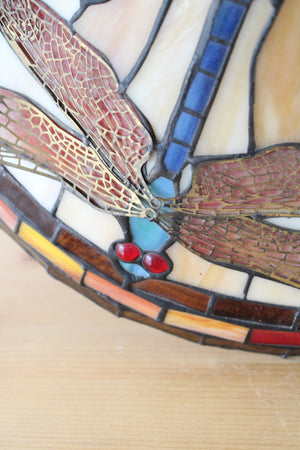 Vintage Tiffany Style Stained Glass Dragonfly Light Shade