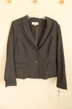 NEW Calvin Klein Gray Suit Jacket Blazer with Silver Buttons | 16